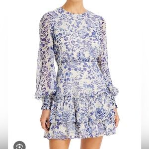 Aqua Women’s Chiffon Blue & White Dress